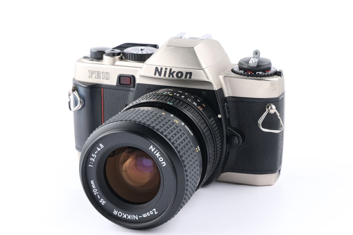 【かめらや】00046 Nikon FE10 + Zoom-NIKKOR 35-70mm F3.5-4.8 標準ズームレンズ MF一眼レフ フイルムカメラ