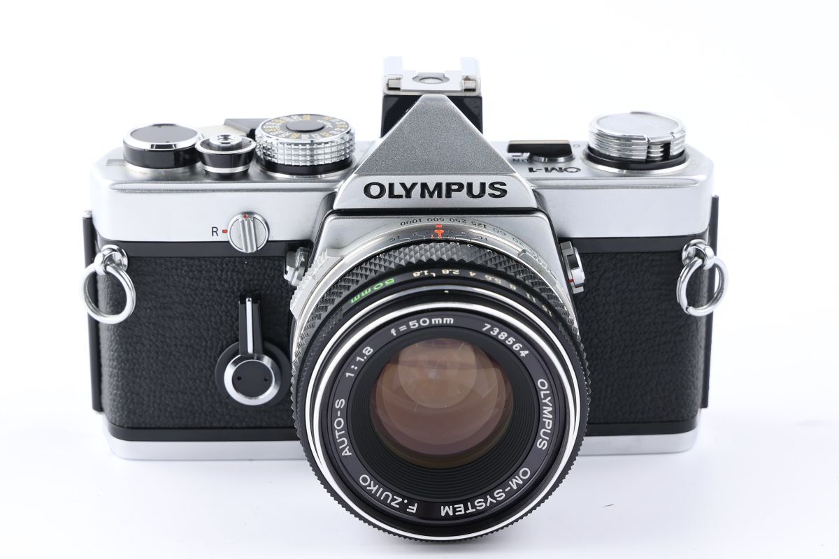 【かめらや】00038 OLYMPUS OM-1 + F.ZUIKO AUTO-S 50mm F1.8 単焦点レンズ MF一眼レフ