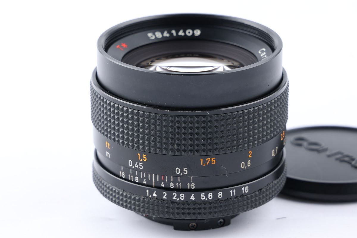 【かめらや】00011 CONTAX Carl Zeiss Planar 50mm F1.4 T* AEJ 単焦点 標準レンズ Y/Cマウント