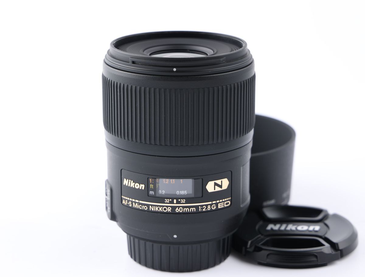 【かめらや】00069 美品 Nikon AF-S Micro NIKKOR 60mm f/2.8G ED N ナノクリ 単焦点 標準マクロレンズ Fマウント