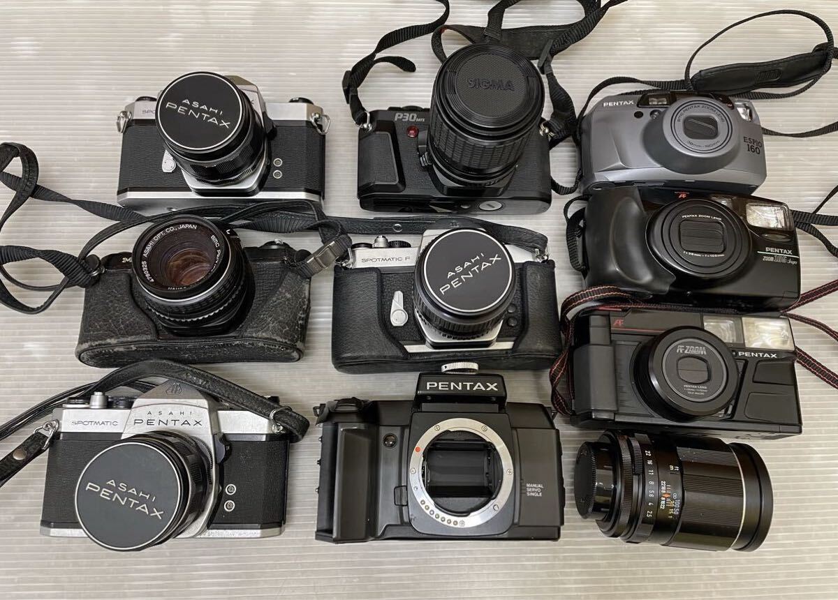 【PNTXMI.0623A】★1円スタート★ジャンク品　PENTAXカメラまとめ　本体　レンズ　フィルムカメラ　一眼レフ　動作未確認　ペンタックス