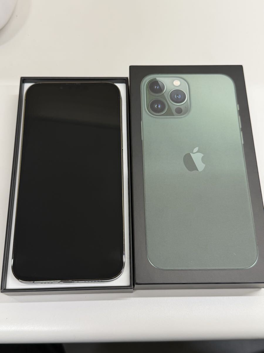 【11374.0622Y】★　Apple　★　アップル　iPhone　iPhone13　ProMax　128GB　バッテリー83％　Alpine Green　A2641　中古　現状品