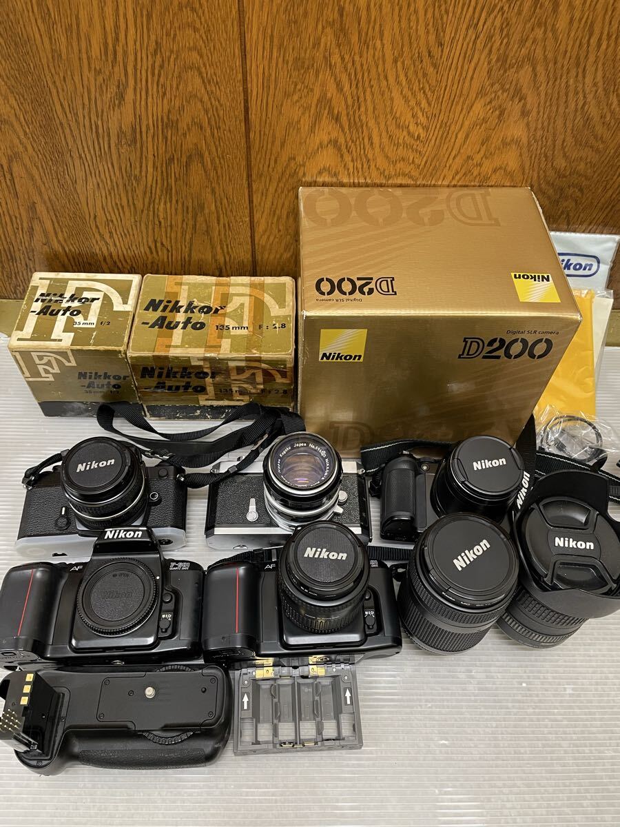 【NKNMI06.0622A】★1円スタート★ジャンク品　Nikonカメラまとめ　D200等 本体 レンズ　デジタル一眼　フィルムカメラ 動作未確認　ニコン