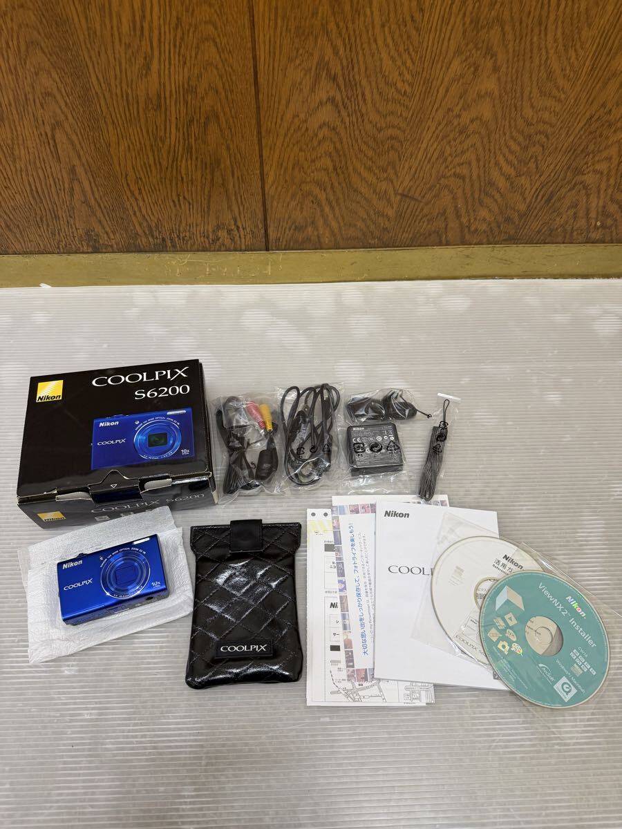 【11313.0622Y】★　Nikon　★　通電のみ確認済み！　COOLPIX　ニコン　クールピクス　S6200　オーシャンブルー　デジカメ　現状品