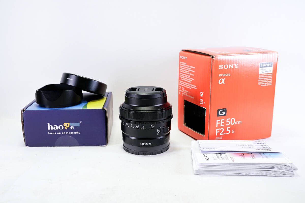 【美品】SONY FE 50mm F2.5 G SEL50F25G オマケ 社外フード付き