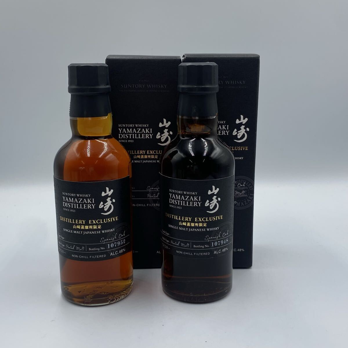 ＄【売り切り】SUNTORY(サントリー) 山崎蒸溜所限定 シングルモルトウイスキー 2本セット 180ml 48% ベビーボトル