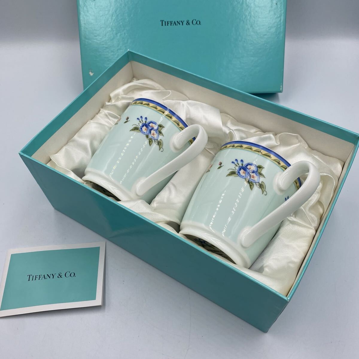 ＄【売り切り】 TIFFANY ティファニー モーニンググローリー ペア カップ ペアマグカップ マグカップ