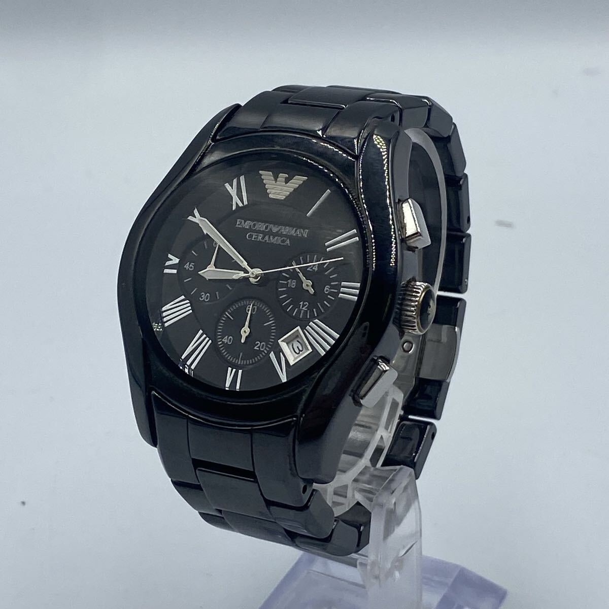 ◯【売り切り】EMPORIO ARMANI(エンポリオアルマーニ) CERAMICA(セラミカ)クロノグラフ AR-1400 腕時計 クォーツ