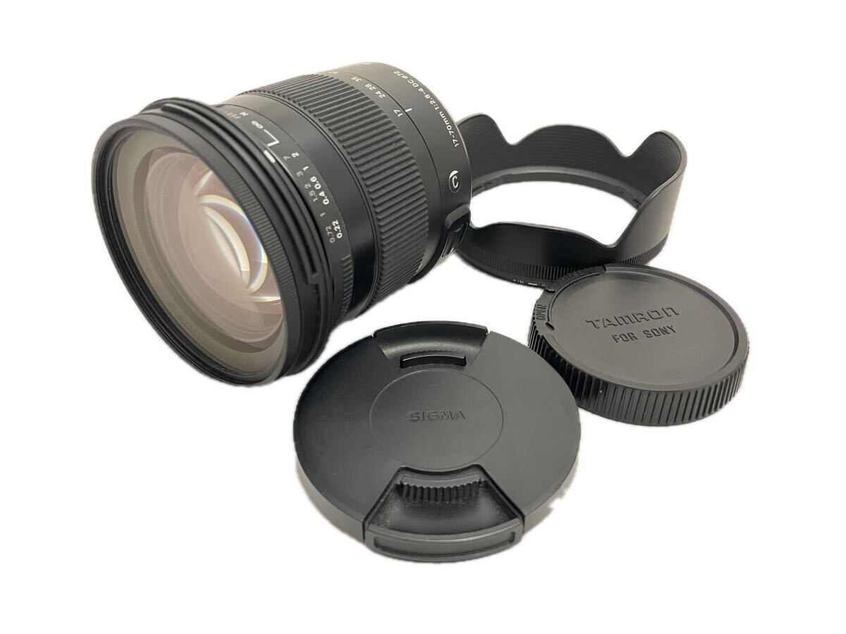 良品　SIGMA シグマ　17-70mm f2.8-4 DC　contemporary　ソニー　一眼レンズ　AAB96