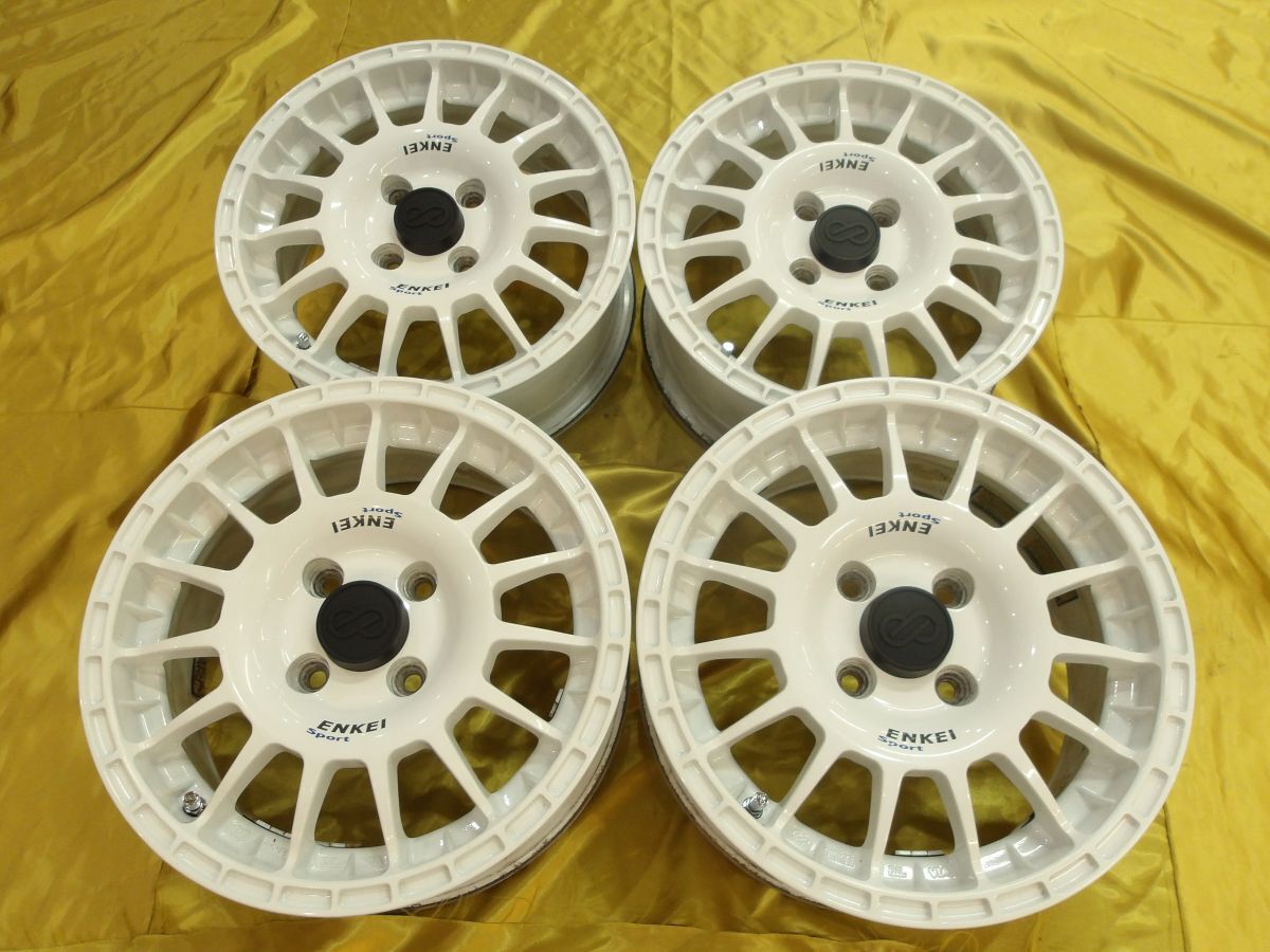 O 送料無料 即納 レア物 エンケイスポーツ RCーT4 ホイールのみ4本 14 4H100 6J+38 ダートラ ラリー スターレット ブーンX4 ミラージュ EG6
