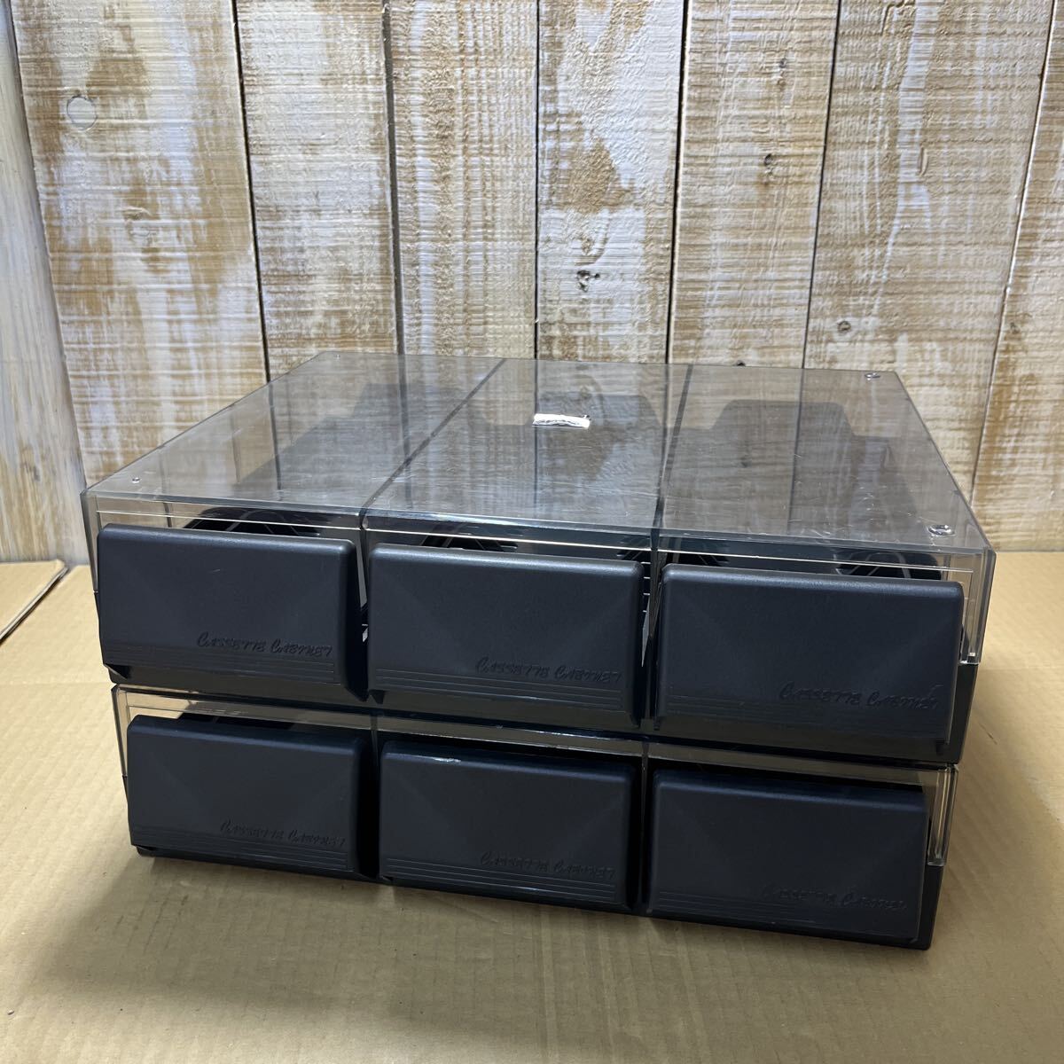 カセットテープケース 収納ケース クリアケース カセットテープ 15本×3列 ２点セット 中古品