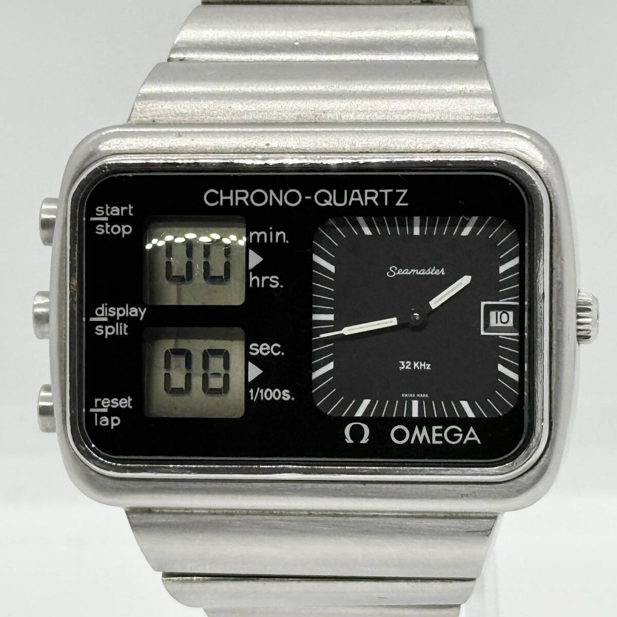 OMEGA オメガ SEAMASTER シーマスター クロノ 196.0052 ブラック QZ メンズ アルバトロス モントリオール五輪 ギャラ 取説 腕時計 稼働品