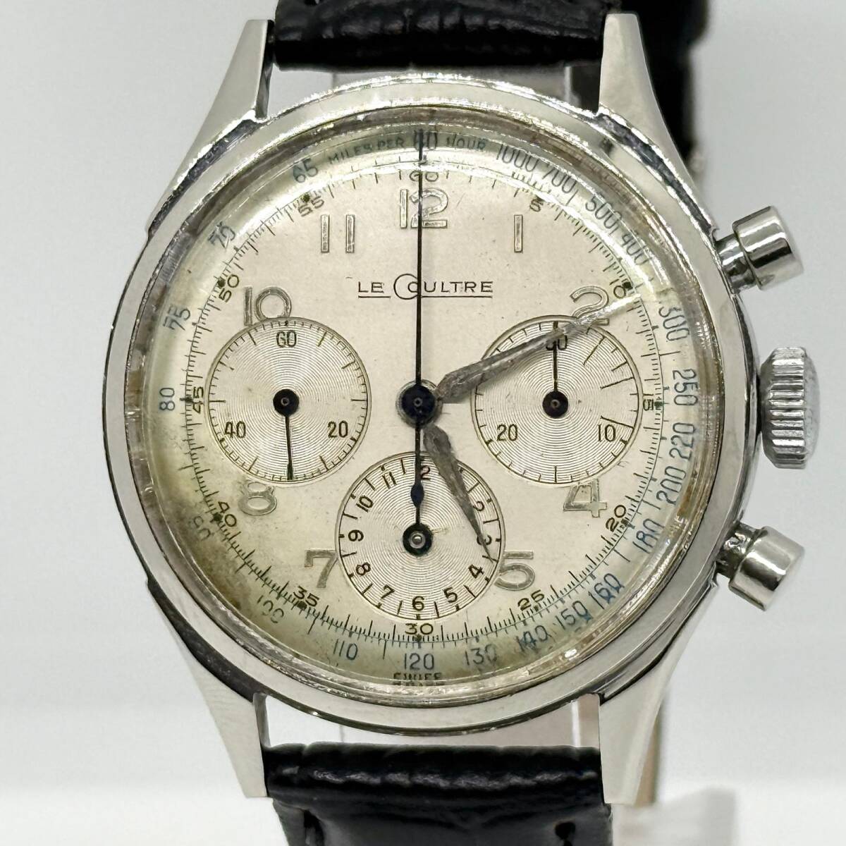 JAEGER-LECOULTRE ジャガー・ルクルト ３レジスター クロノグラフ バルジュー72 シルバー 手巻き メンズ 腕時計 稼働品