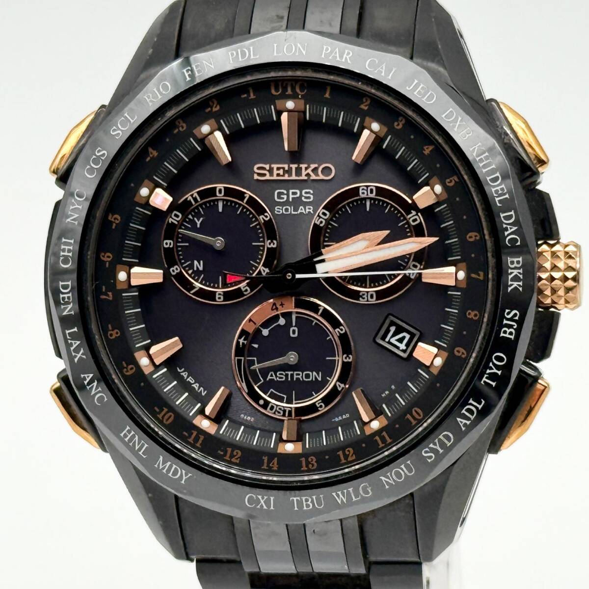 SEIKO セイコー アストロン 2014リゾート3000本限定 8X82-0AD0 ブラック ソーラー電波 メンズ 腕時計 稼働品