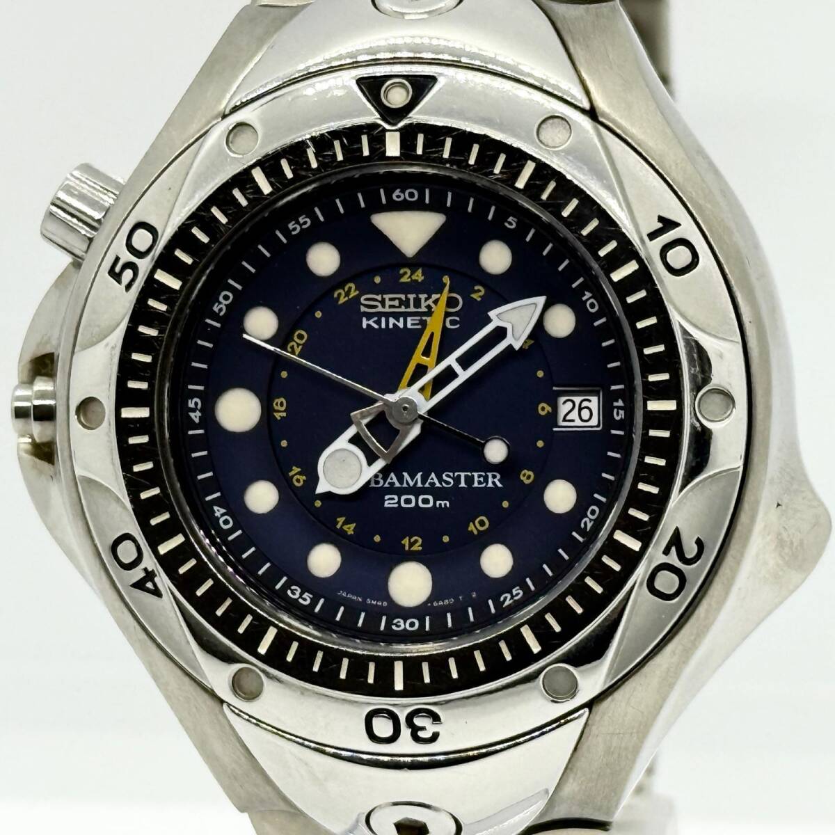 SEIKO セイコー KINETIC キネティック エアダイバーズ スキューバマスター ピピン限定モデル5M45-6A70 ネイビー メンズ 腕時計 稼働品