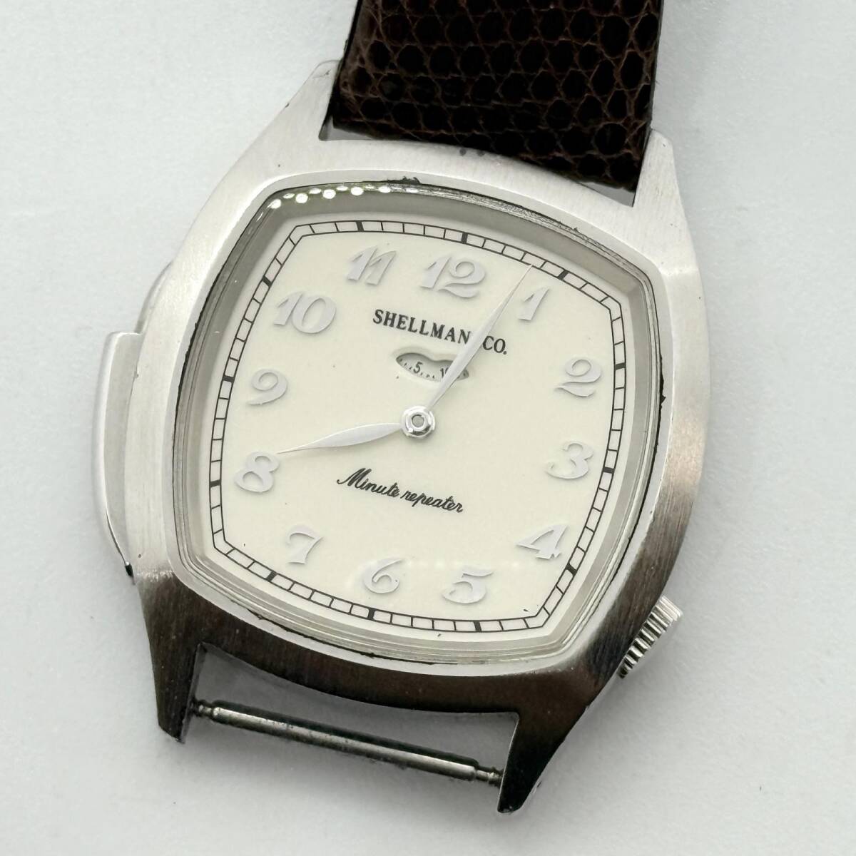 サイドスライド SHELKMAN&CO. シェルマン 6890-H25527TA ホワイト QZ ユニセックス ミニッツリピーター 現状品 腕時計 稼働品