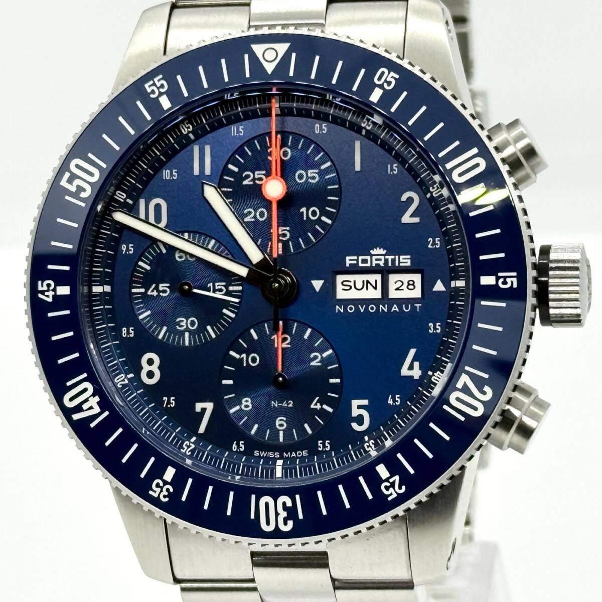 FORTIS フォルティス FW32317496 SS SS ノボノート F2040012 W.204.0022 ブルー AT メンズ 未使用級 腕時計 稼働品
