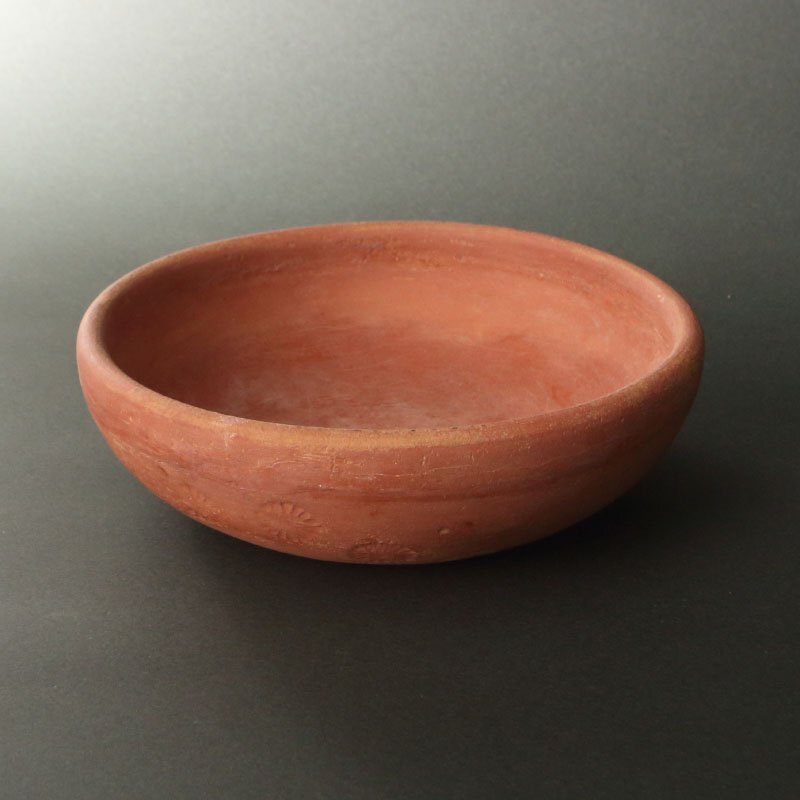 委託HK◇松木宗四郎 菊文素焼灰器（茶道具 陶磁器 陶芸 素焼き 炭点前 炉 風炉 湿灰 茶事 天下一宗四郎 土風炉師 茶事 茶席 茶の湯 ）