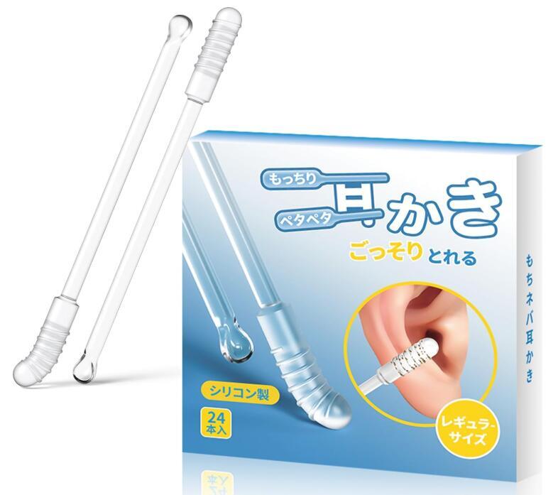 【新設計＆W(ダブル)ヘッド】粘着綿棒 耳かき 耳掃除 耳の洗浄 耳垢除去 乾いた耳垢におすすめ