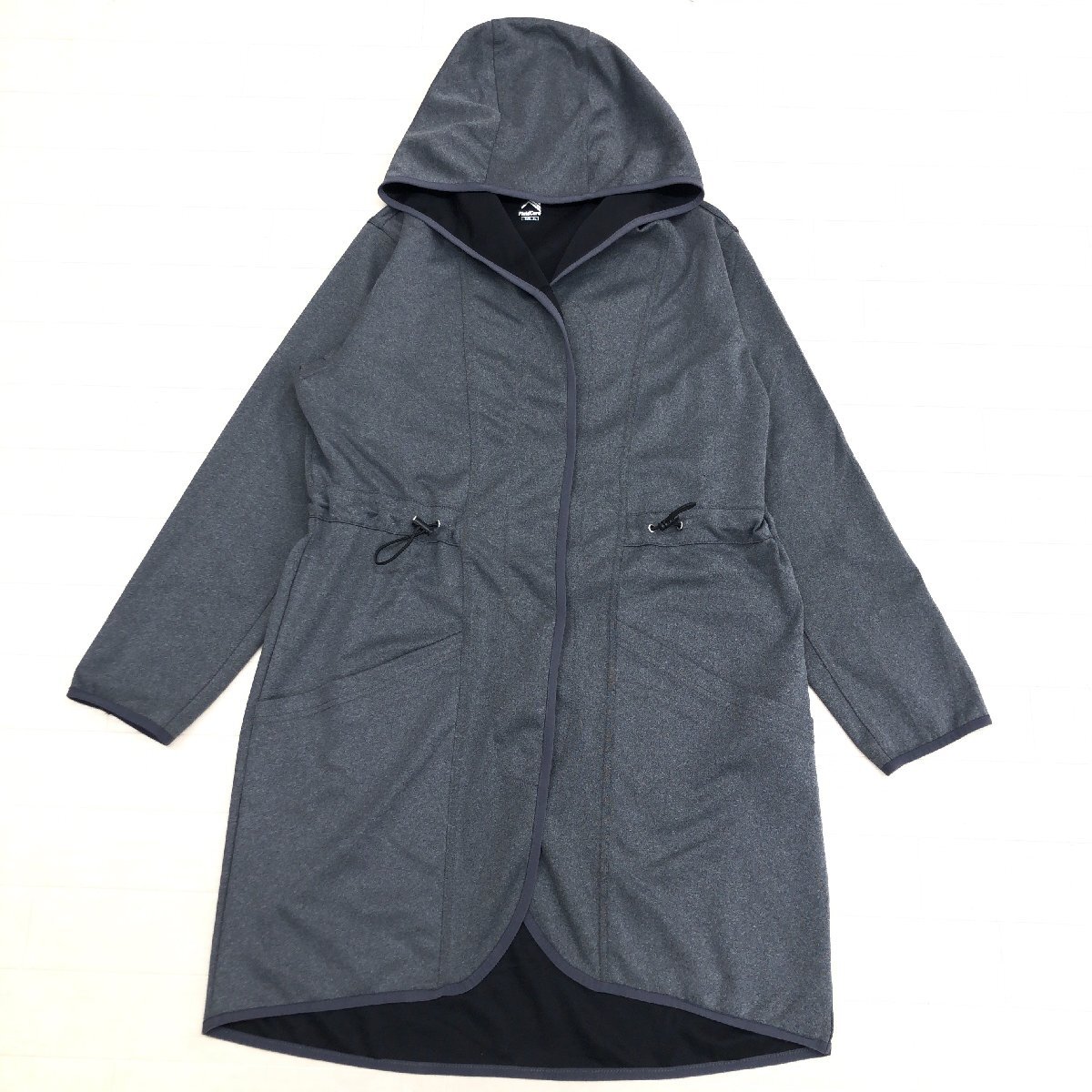 ●美品 WORKMAN ワークマン FieldCore アクト ガウン フーディ LL グレー レインコート カッパ 雨具 XL 2L 特大 大きいサイズ レディース