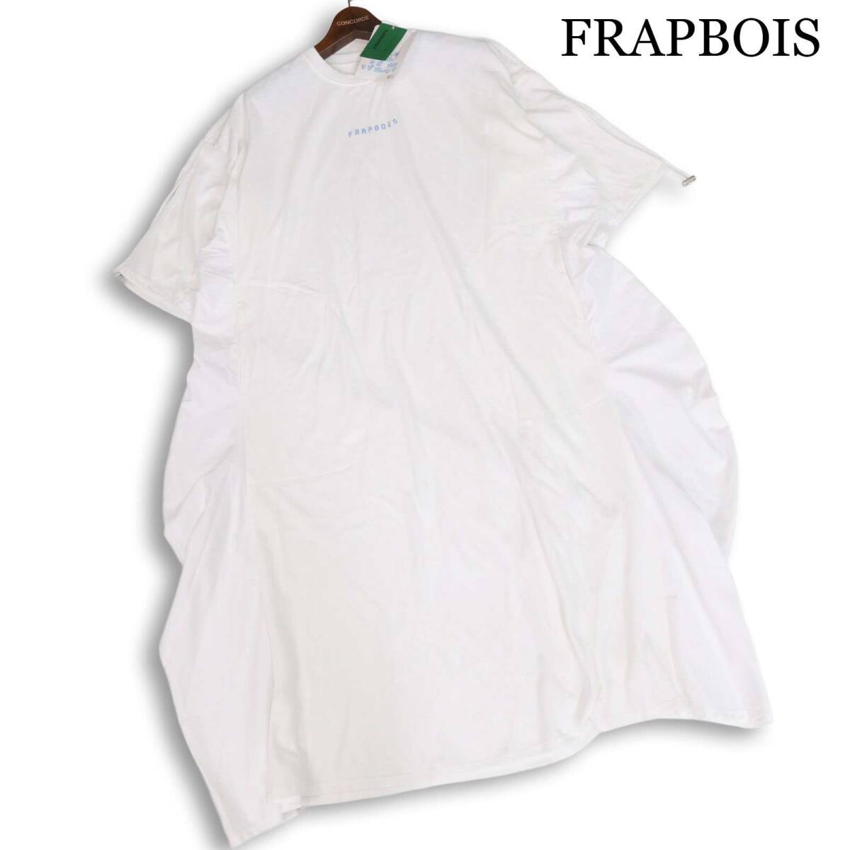 FRAPBOIS フラボア 春夏★ ブレイルノイエプロジェクト 半袖 ビッグシルエット 切替 ワンピース Sz.1 レディース 白