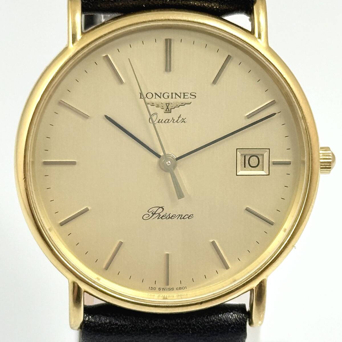 稼働〇 美品 ロンジン プレザンス メンズ デイト 腕時計 クオーツ LONGINES PRESENCE G350