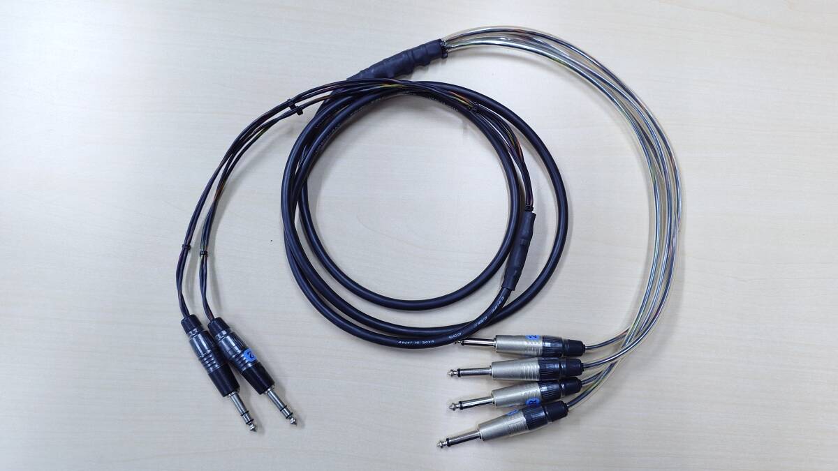 CANARE カナレ MR202-4AT 約2.6m 4chマルチ 中古品 TRS(NEUTRIK)-TS(NEUTRIK)使用 インサートケーブル 導通チェック済 現状お渡し品
