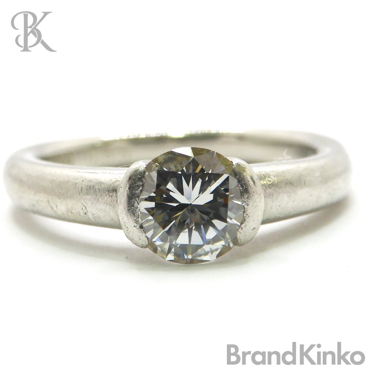 PT900 ダイヤリング D0.55ct 7号 5.3mm 4.4g ●