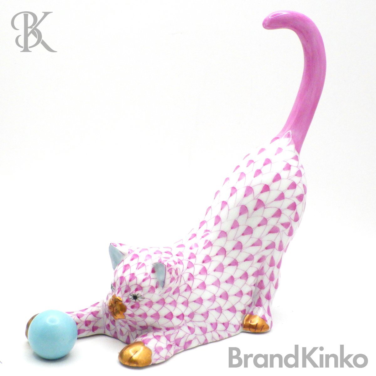 ヘレンド キャットコレクション 猫 ネコ 陶器 置物 ●