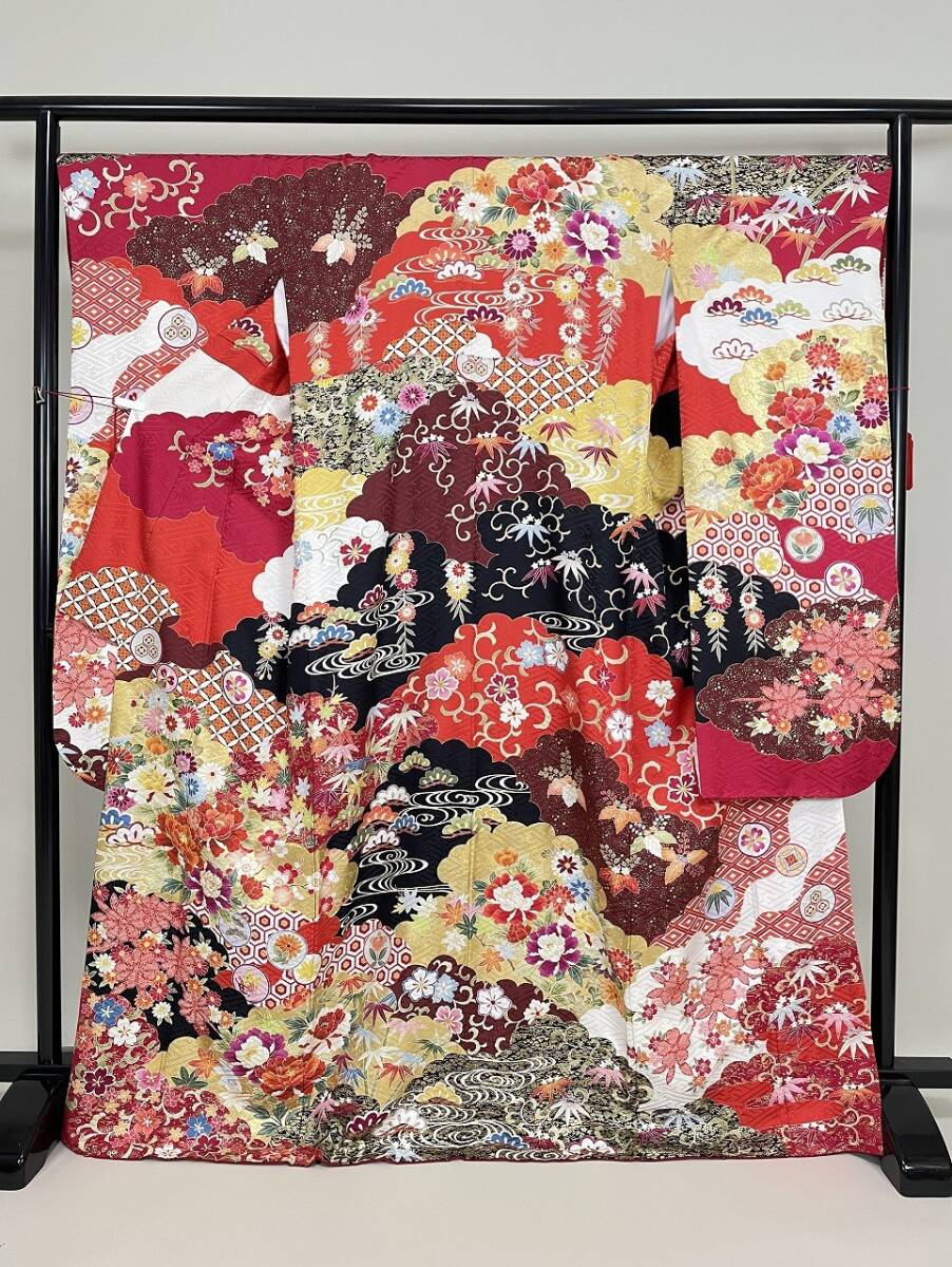 IROHA◆振袖◇【tc6934】成人式 卒業式◆正絹【中古】【紋意匠】