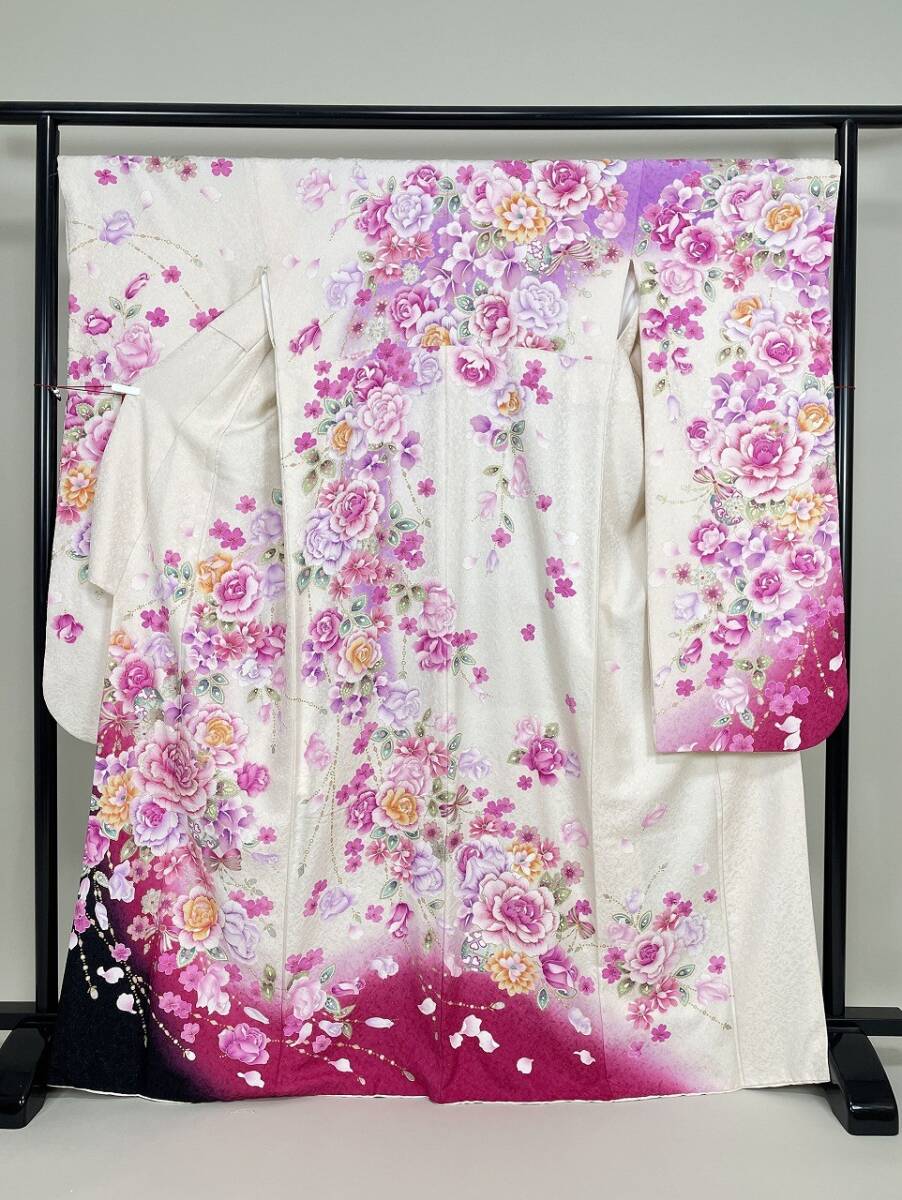 IROHA◆振袖◇【tc6931】成人式 卒業式◆正絹【中古】【銀通し】