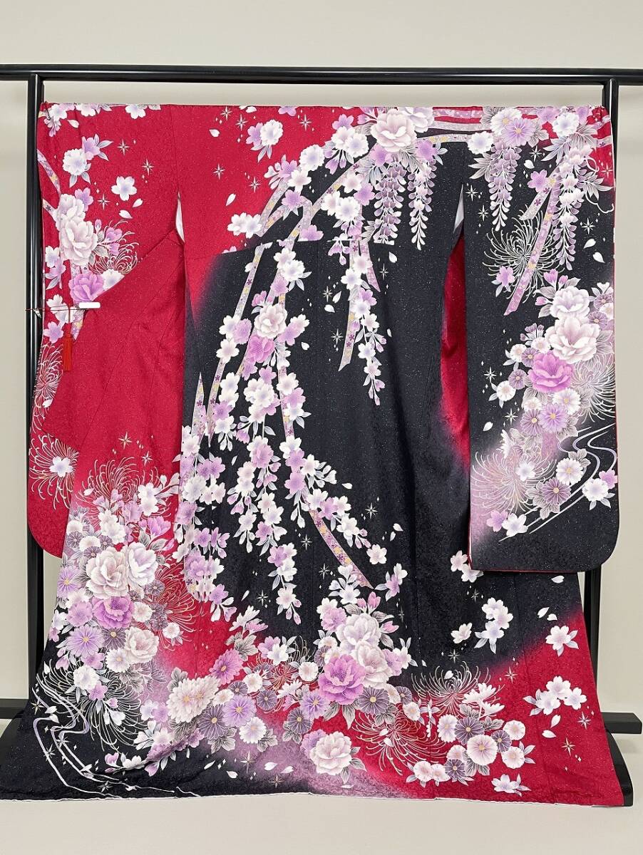 IROHA◆振袖◇【tc7062】成人式 卒業式◆正絹【中古】【銀通し】