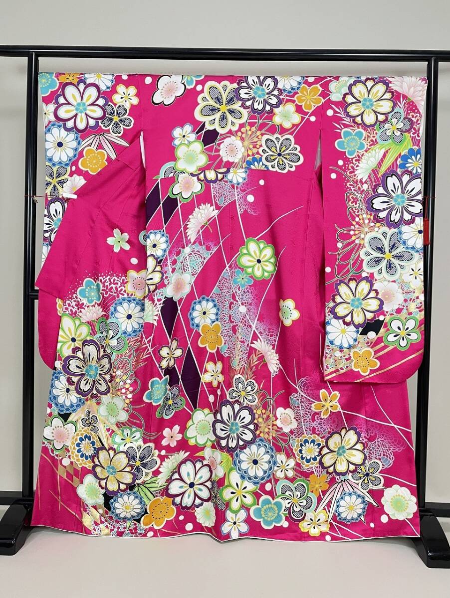 IROHA◆振袖◇【tc7059】成人式 卒業式◆正絹【中古】【紋意匠】