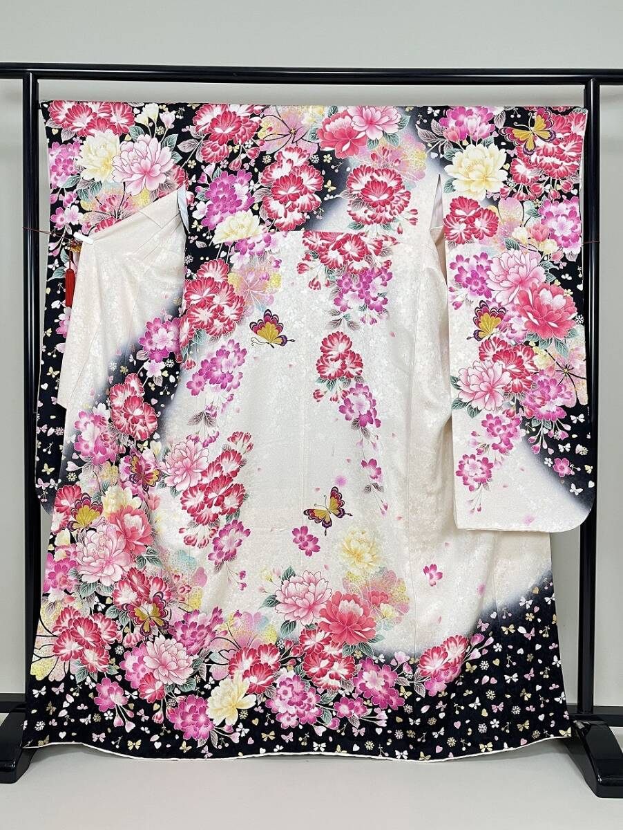IROHA◆振袖◇【tc7179】成人式 卒業式◆正絹【中古】【白】
