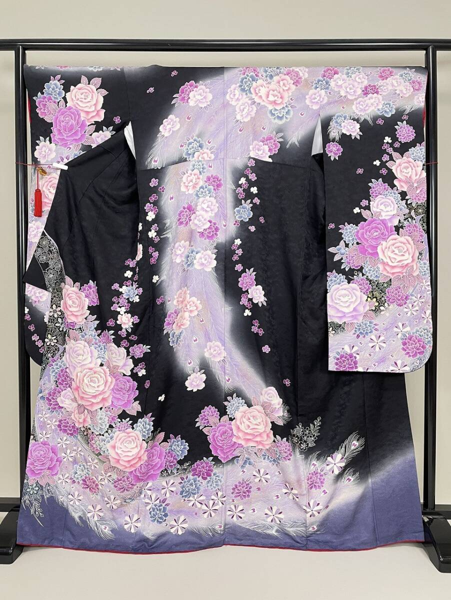 IROHA◆振袖◇【tc7169】成人式 卒業式◆正絹【中古】【薔薇】