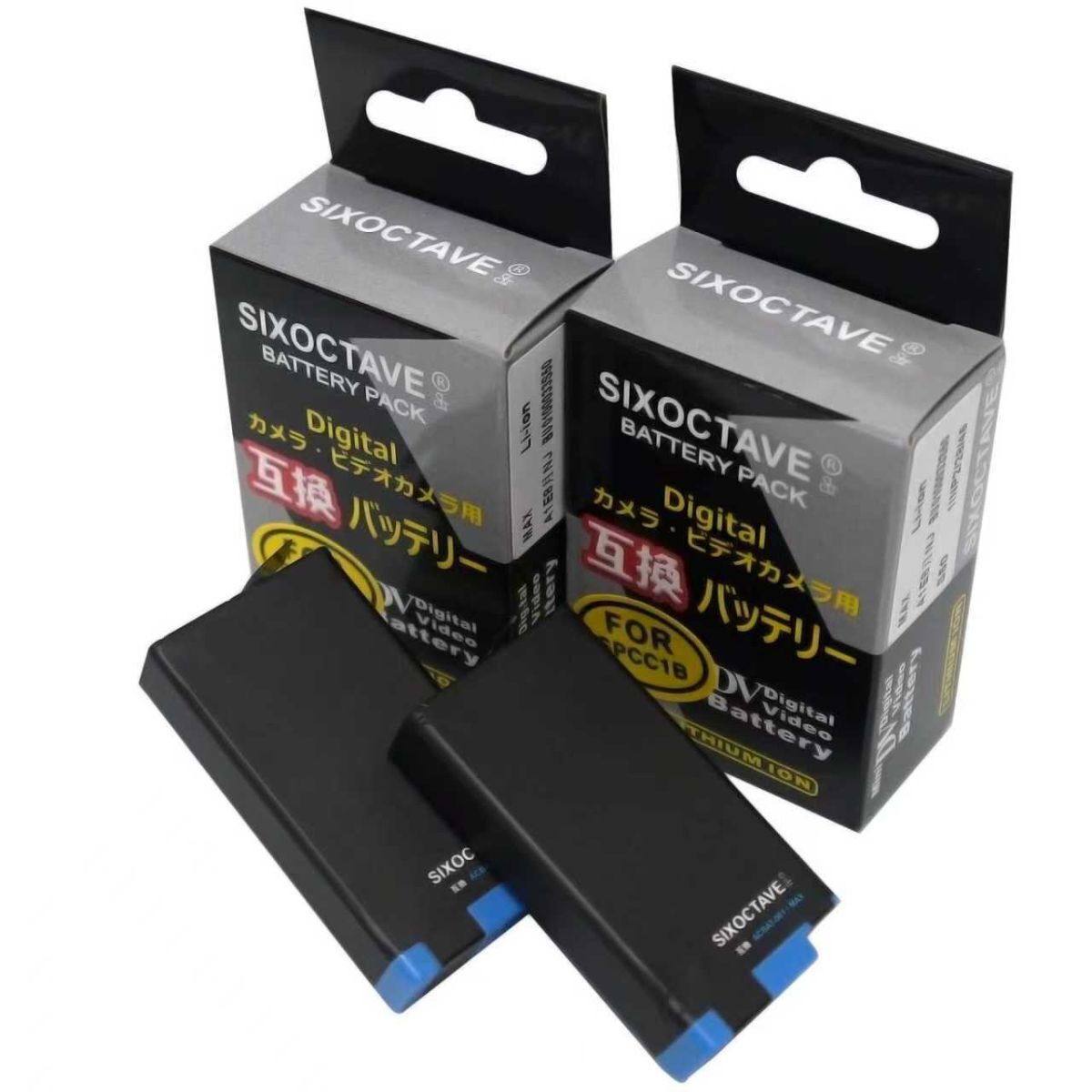 MAX 対応　GoPro　互換バッテリー　2個　純正充電器でも充電可能　ACBAT-001　アクションカメラ　SPCC1B