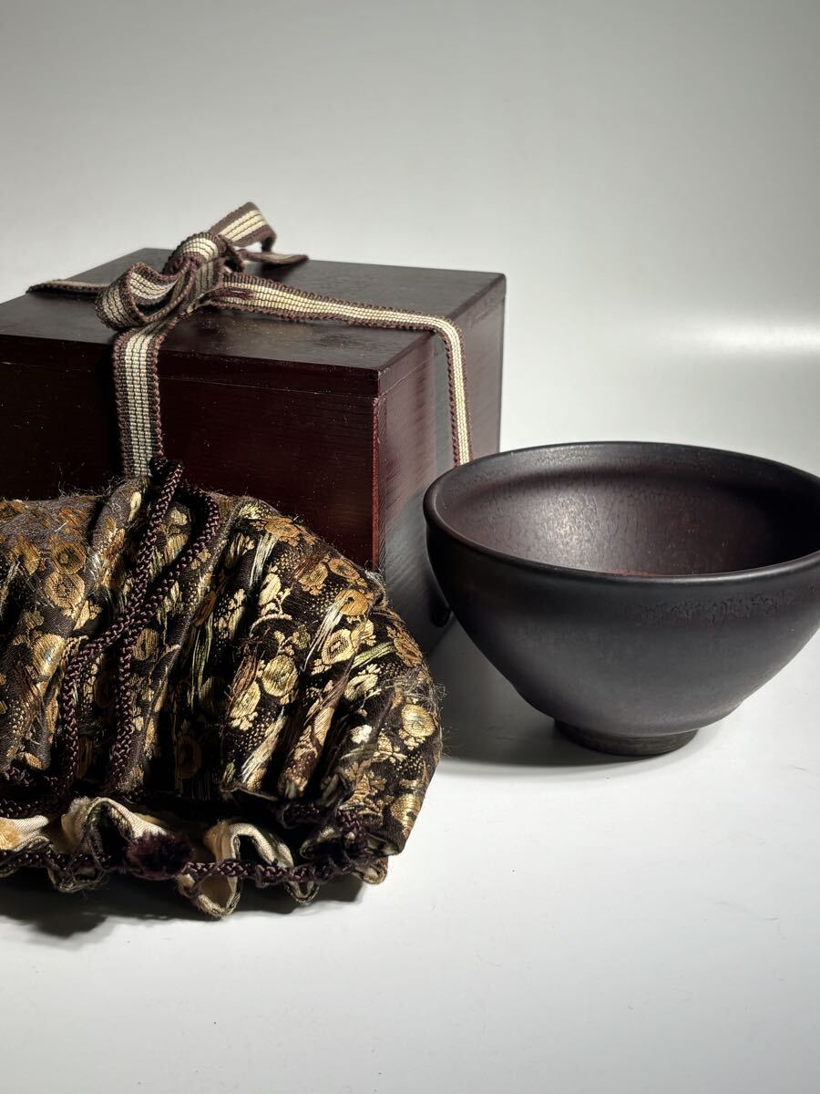 天目茶碗 茶道具 建窯盞 窯変釉 茶碗 油滴天目 曜変天目 天目釉 曜変茶碗手作り窯 茶器 古美術 茶道具 茶碗 仕覆 木箱入り 抹茶碗 骨董品