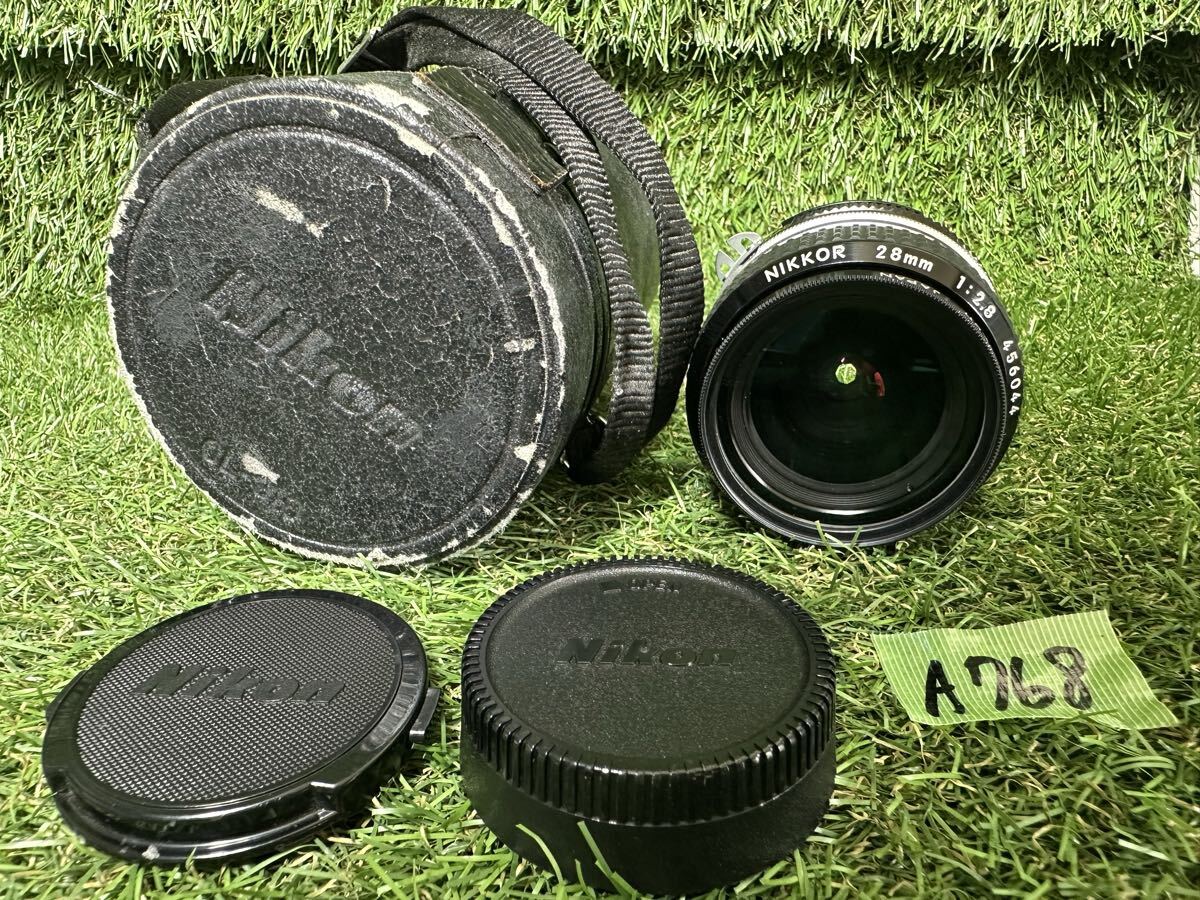 A768 Nikon 28mm 1:2.8 レンズ ケース付き　現状品