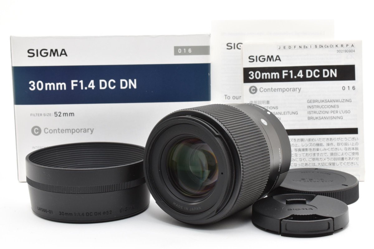 美品 シグマ Sigma レンズ 30mm F1.4 DC DN Contemporary Canon キヤノン EF-Mマウント用