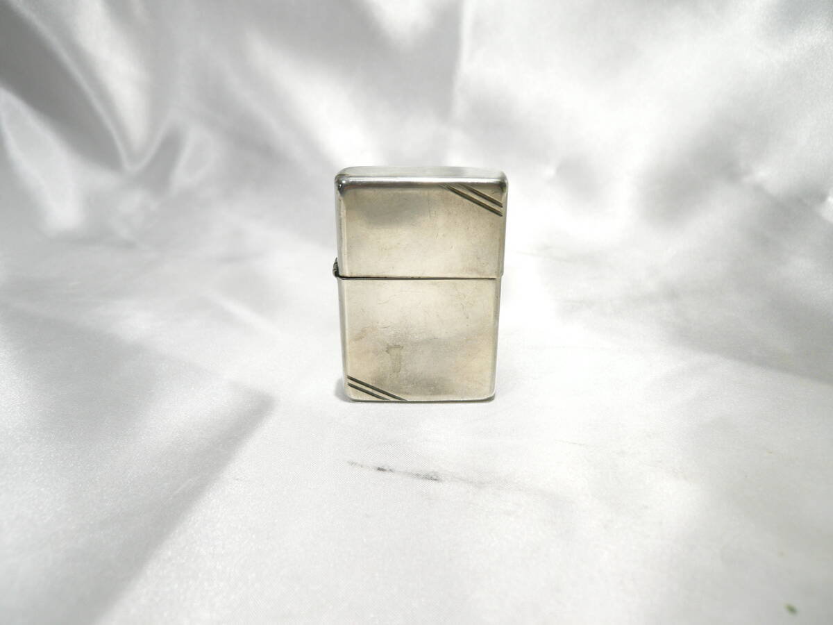 ☆zippo ジッポーライター スターリング シルバー ダイアゴナル ライン 2008 使用品☆