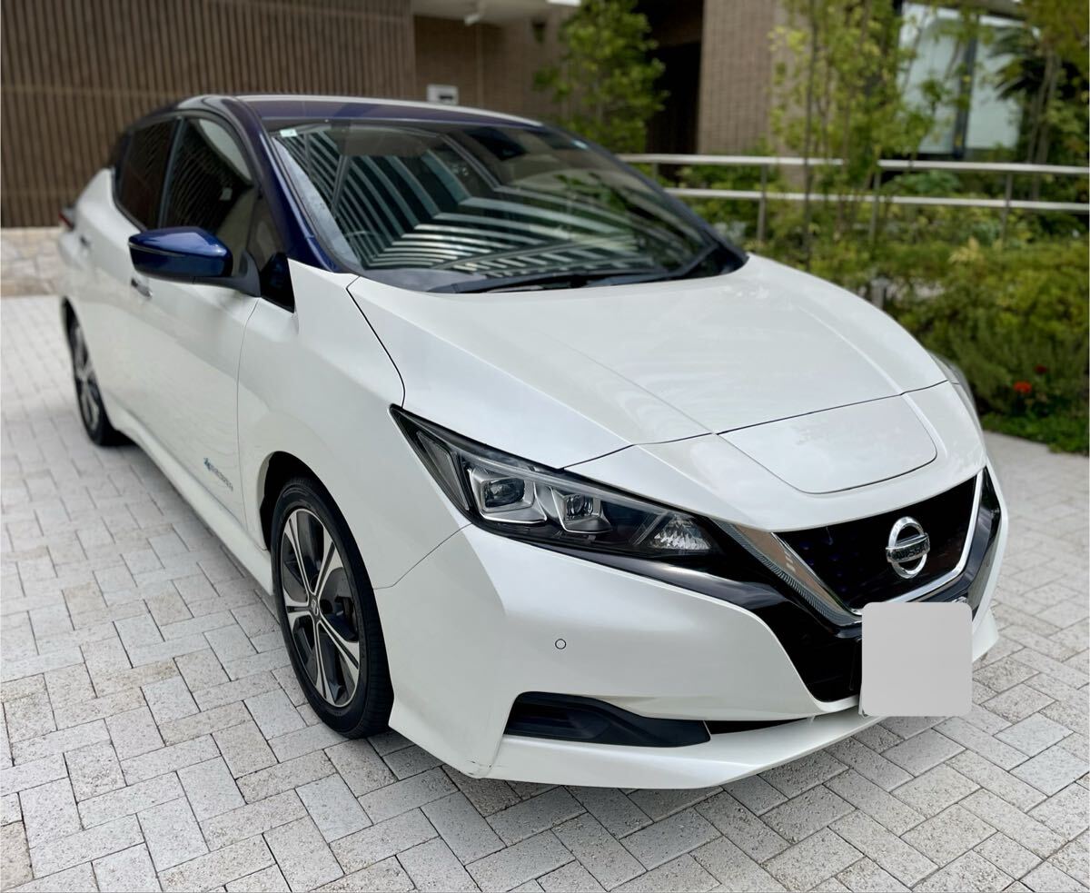 【1円売切 車検付】美車　リーフX フルセグ 航続距離265キロ! プロパイロット 本革シート BOSE 長距離 V2Hにも 電気自動車 EV シートH