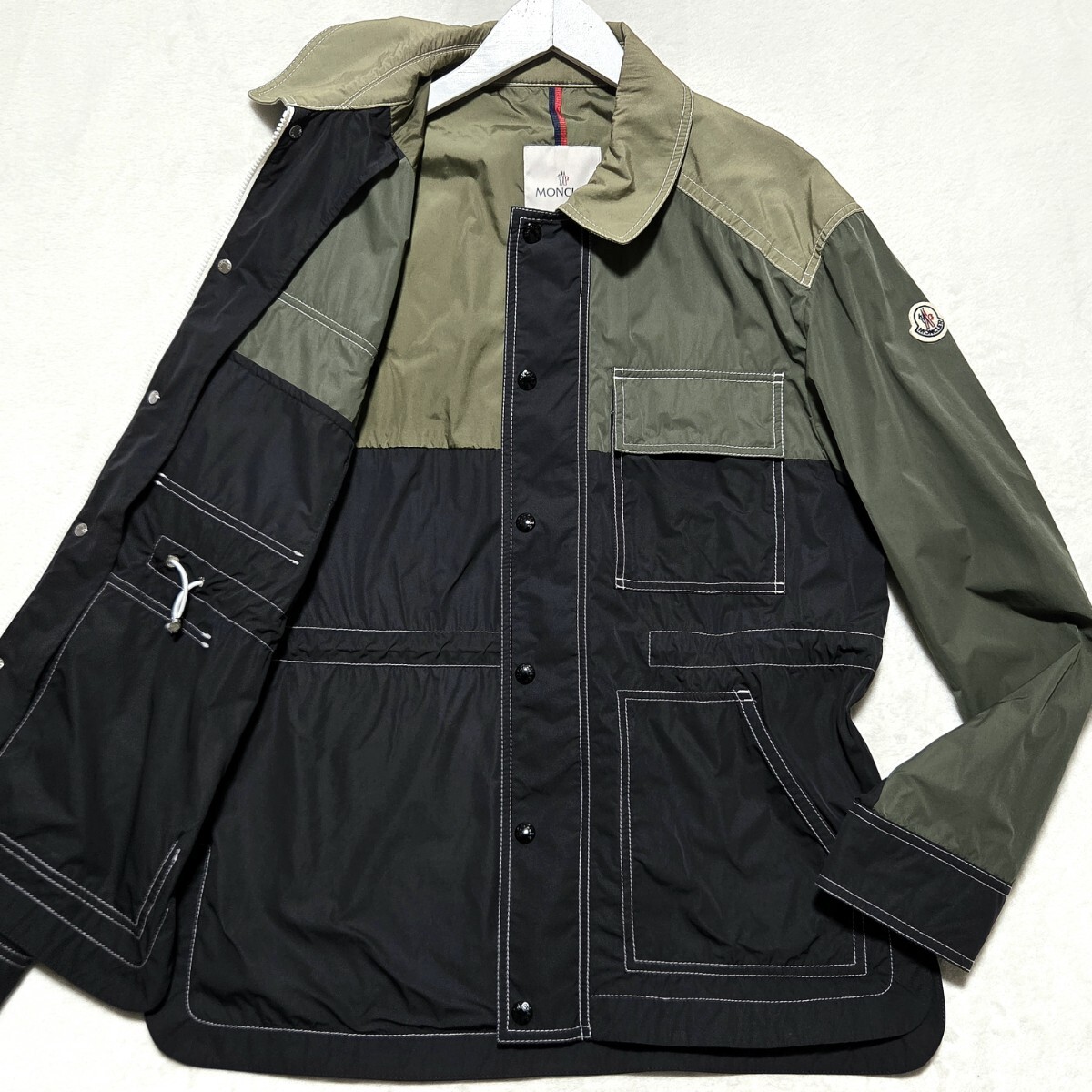 極美品/L相当 ■MONCLER JUNJ GIUBBOTTO ブルゾン ナイロンジャケット マルチポケット Wジップ スナップボタン 切替 モンクレール メンズ 
