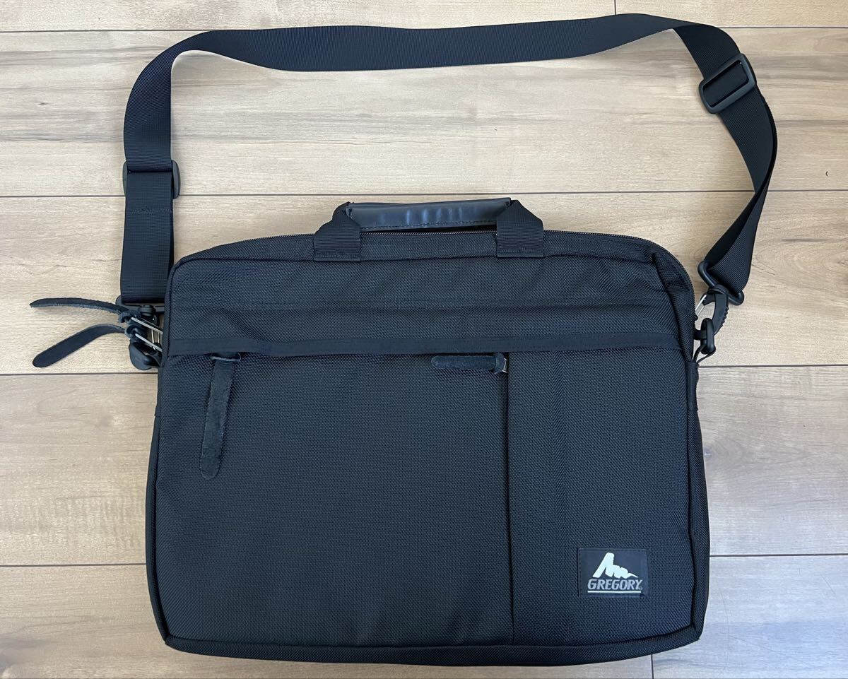 ☆ 送料無料 ☆ 美品 即決 GREGORY グレゴリー 2way ビジネスバッグ ブリーフケース ショルダーバッグ ブラック ☆ 旧タグ ロゴ ☆