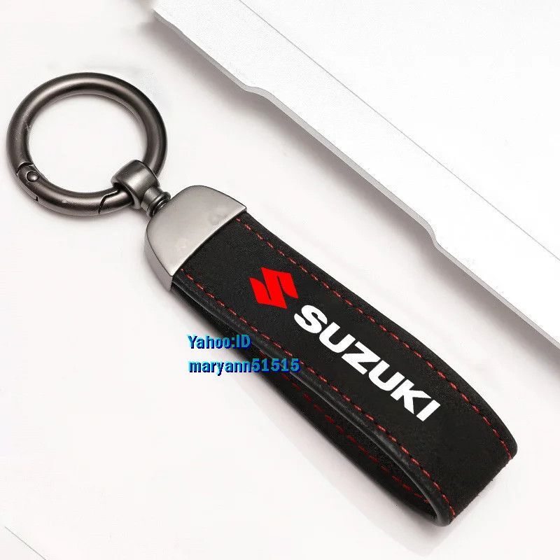 SUZUKI スウェードレザー調 キーホルダー キーチェーン リング スズキ ワゴンR スイフト クロスビー スペーシア ジムニー アルト ワークス