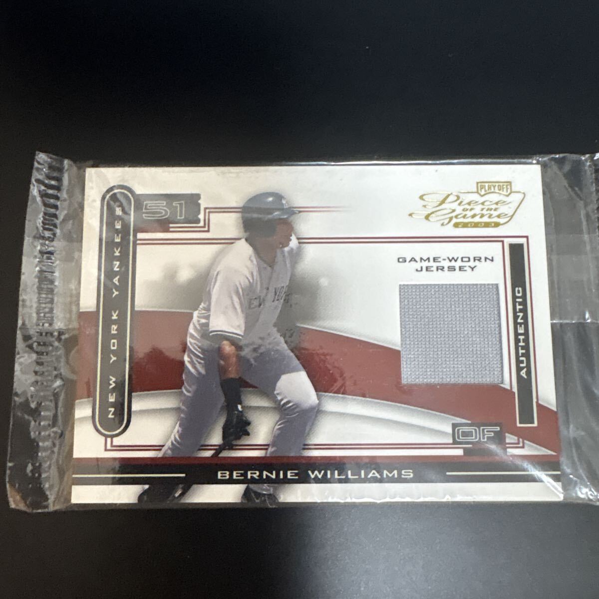 BERNIE WILLIAMS 2003 PLAYOFF PIECE OF THE GAME WORN JERSEY 