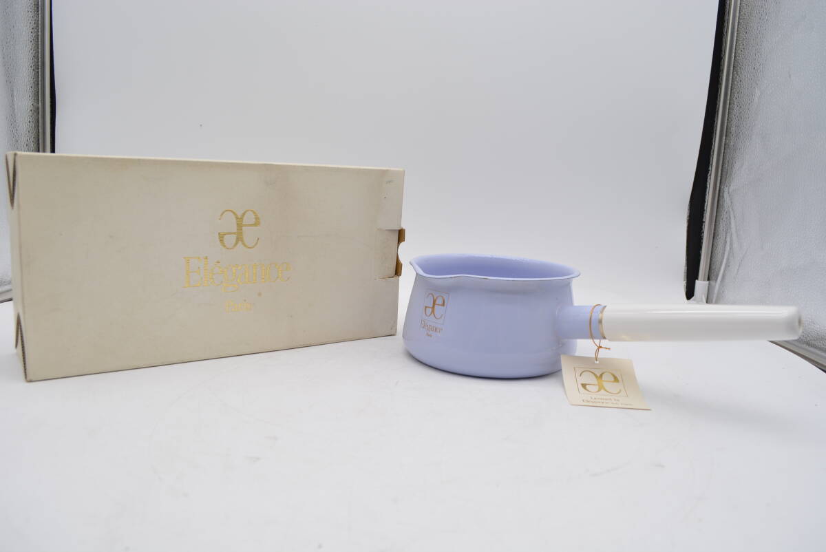 【未使用】 Elegance Paris/エレガンス パリ WE-15M 富士ホーロー 片手鍋 パープル 15cm 1.2L 