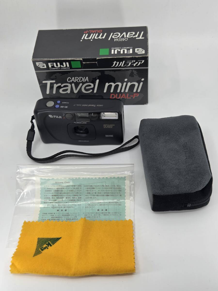【希少・元箱 ソフトケース付き】FUJIFILM CARDIA Travel mini 外観美品 通電OK ジャンク