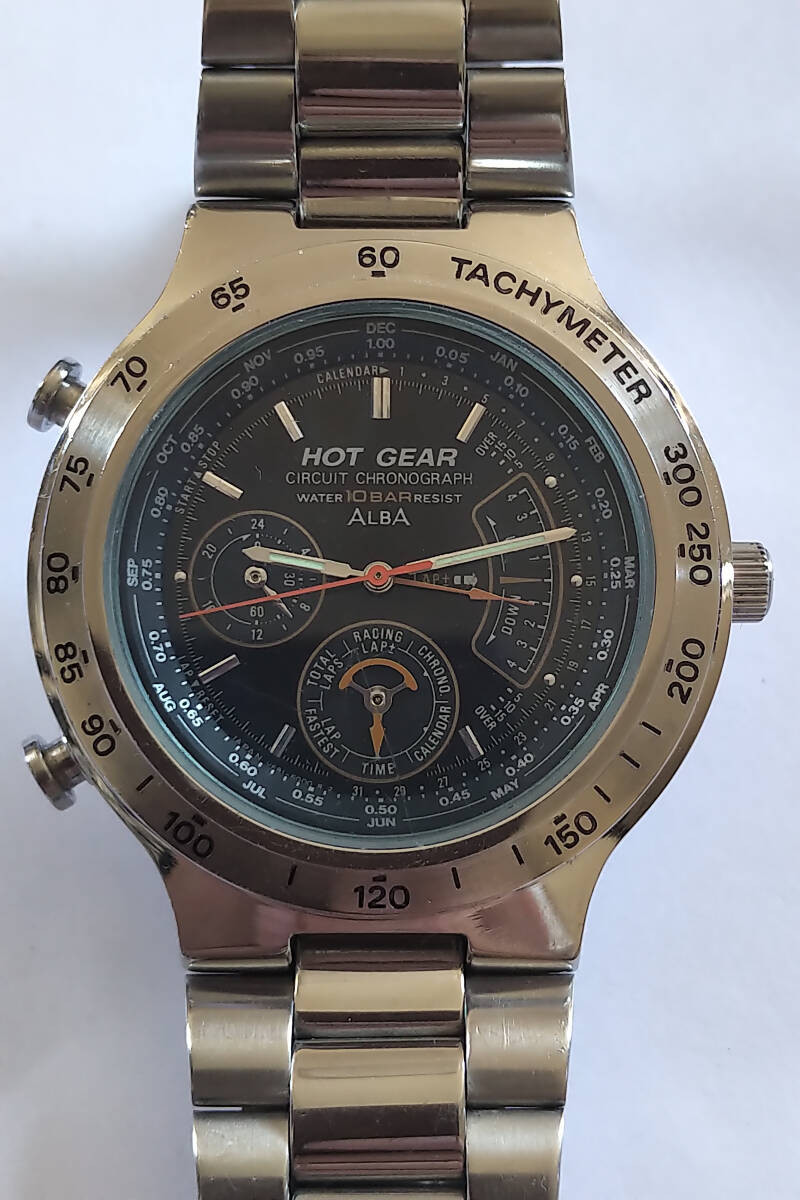 セイコー SEIKO アルバ HOT GEAR V681-6000 90年代の多軸系 純正ブレス仕様 38mm カッコいい フィールドギア