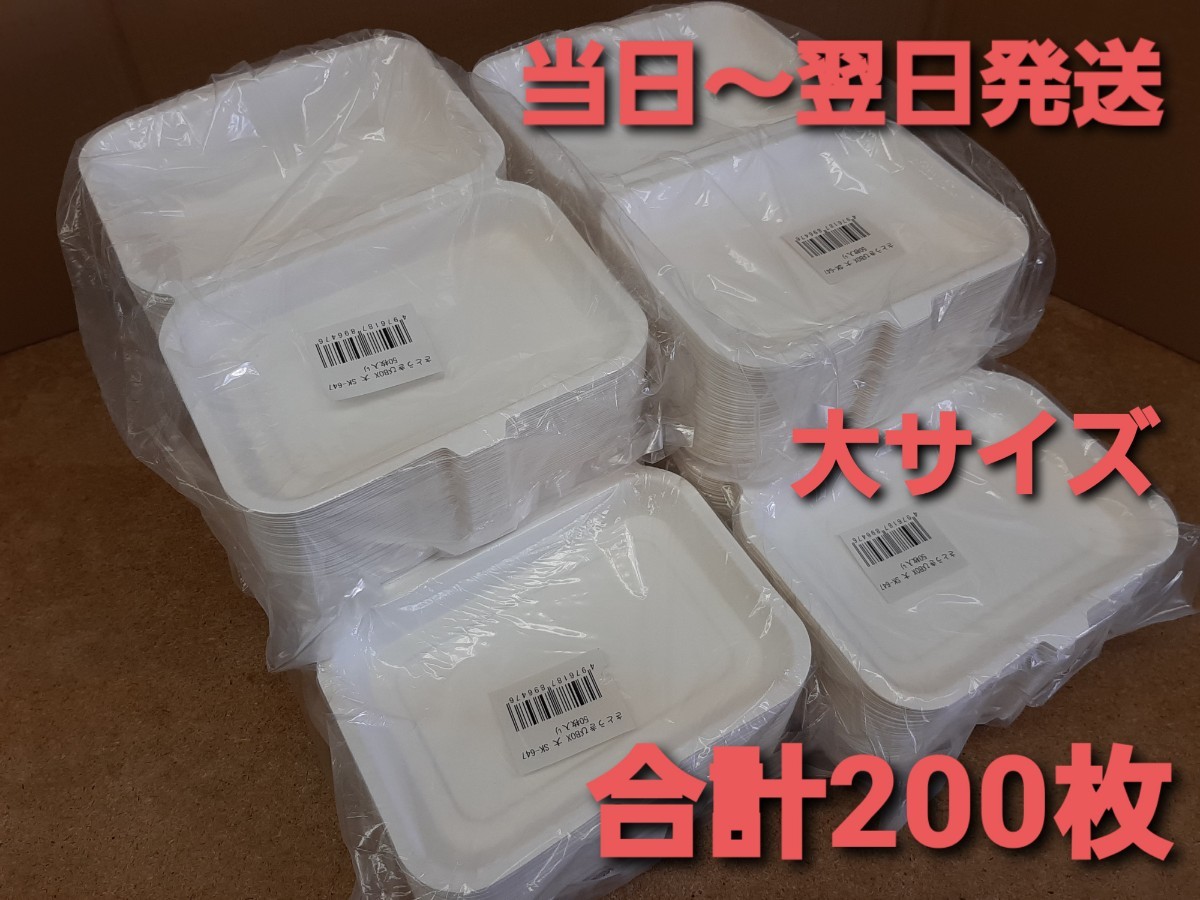 ◎新品&未開封◎さとうきびフードパック大◎ テイクアウト　紙容器　イベント　キッチンカー　環境　合計200枚