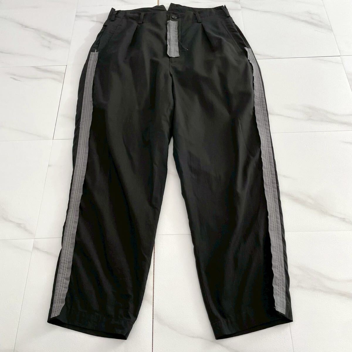 極美品 24SS◆Y's for men COTTON LYOCELL BROAD SUSPENDER PANTS サスペンダーパンツ ブラック 綿 L位 ワイズフォーメン ヨウジヤマモト